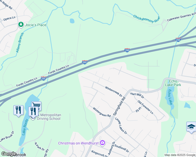 map of restaurants, bars, coffee shops, grocery stores, and more near 5429 Jones Mill Drive in Glen Allen
