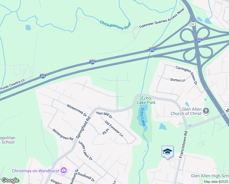 map of restaurants, bars, coffee shops, grocery stores, and more near 5642 Olde Hartley Way in Glen Allen