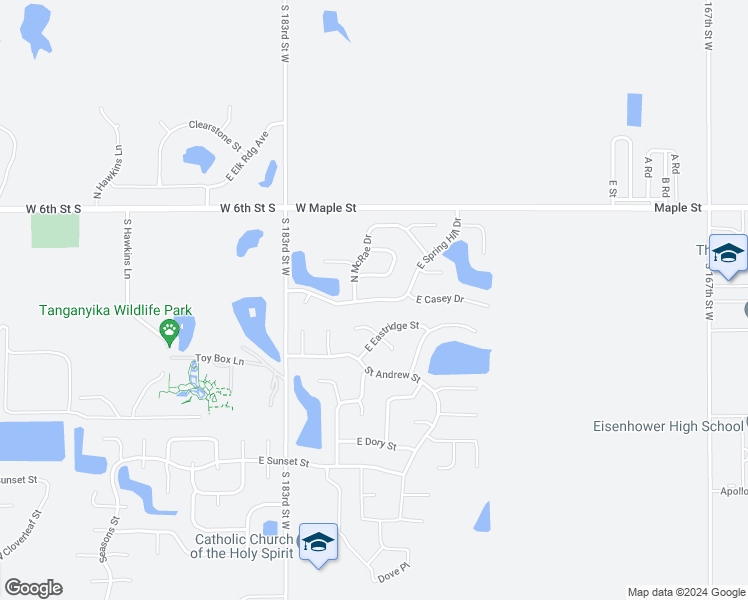 map of restaurants, bars, coffee shops, grocery stores, and more near 2213 East Spring Hill Drive in Goddard