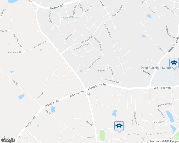 map of restaurants, bars, coffee shops, grocery stores, and more near 11932 Westcott Landing Court in Glen Allen