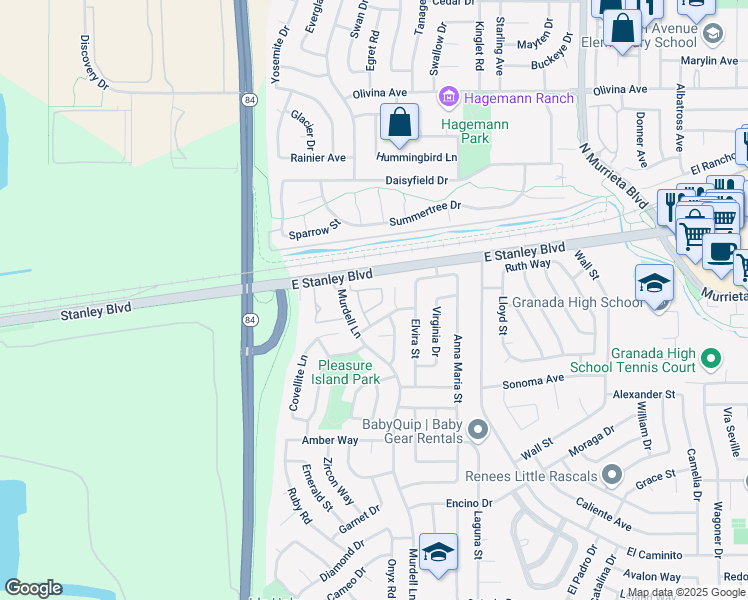 map of restaurants, bars, coffee shops, grocery stores, and more near in Livermore