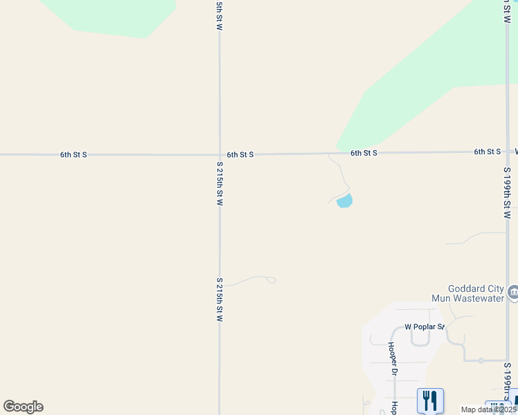 map of restaurants, bars, coffee shops, grocery stores, and more near 850 South 215th Street West in Goddard