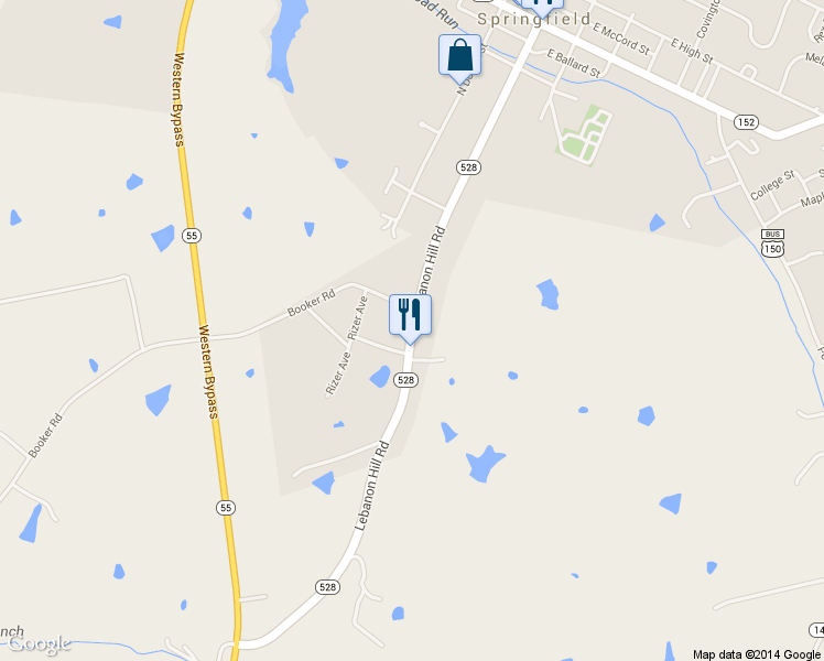 map of restaurants, bars, coffee shops, grocery stores, and more near 306 Lebanon Hill Road in Springfield