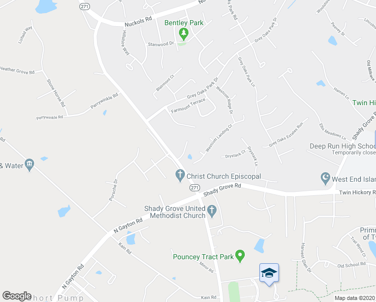 map of restaurants, bars, coffee shops, grocery stores, and more near 5117 Aldenbrook Way in Glen Allen