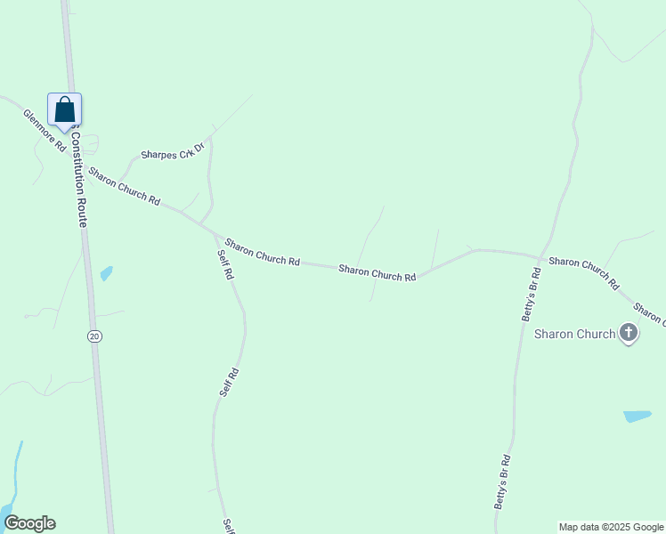 map of restaurants, bars, coffee shops, grocery stores, and more near Sharon Church Road in Scottsville