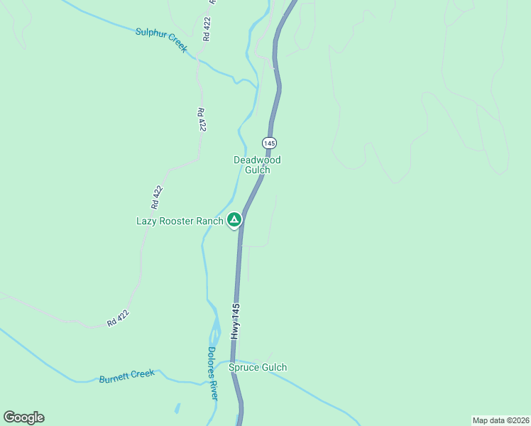 map of restaurants, bars, coffee shops, grocery stores, and more near Colorado 145 in Dolores