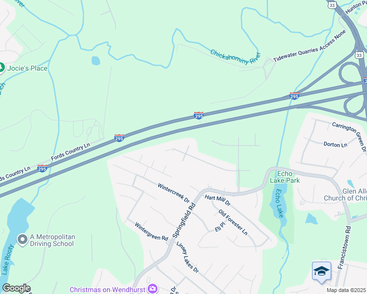 map of restaurants, bars, coffee shops, grocery stores, and more near 5518 Olde Hartley Way in Glen Allen