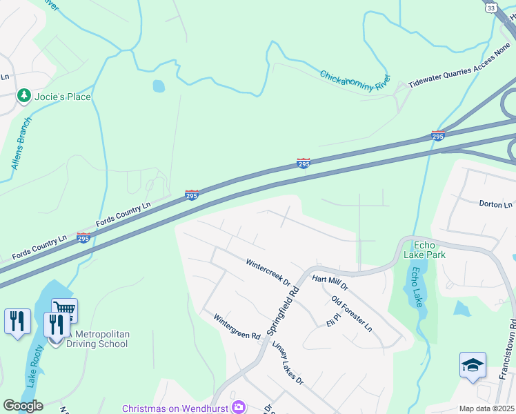map of restaurants, bars, coffee shops, grocery stores, and more near 5500 Olde Hartley Way in Glen Allen