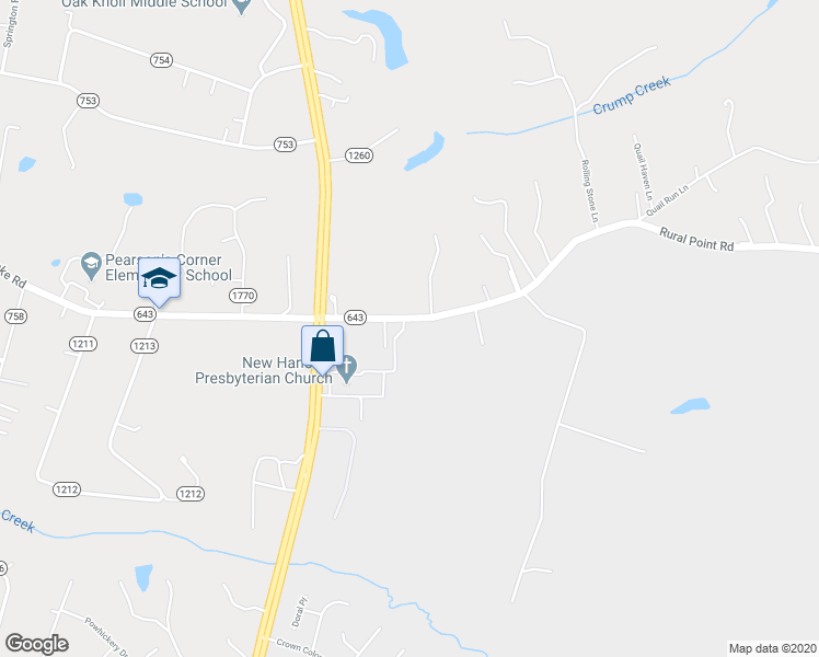 map of restaurants, bars, coffee shops, grocery stores, and more near 8125 Rural Point Road in Mechanicsville