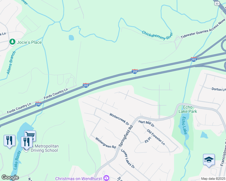 map of restaurants, bars, coffee shops, grocery stores, and more near 5500 Olde Hartley Way in Glen Allen