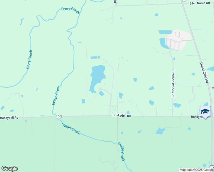 map of restaurants, bars, coffee shops, grocery stores, and more near 34 Lake Indian Hills Trail in Carbondale