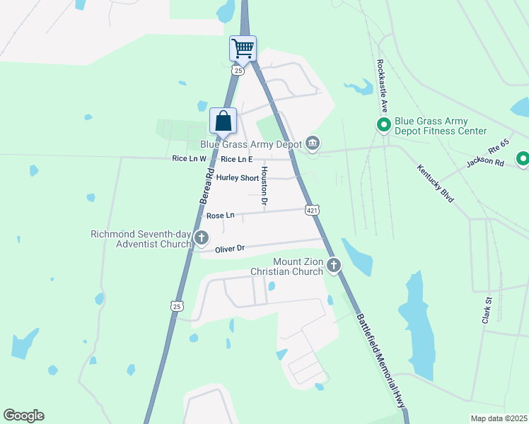 map of restaurants, bars, coffee shops, grocery stores, and more near Rose Lane in Richmond