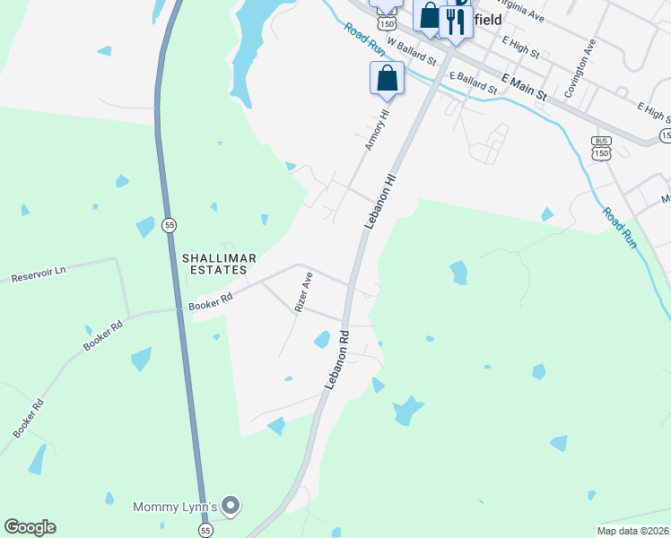 map of restaurants, bars, coffee shops, grocery stores, and more near 200-298 Lebanon Hill Road in Springfield