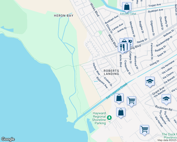 map of restaurants, bars, coffee shops, grocery stores, and more near 2337 Diamond Bar Court in San Leandro