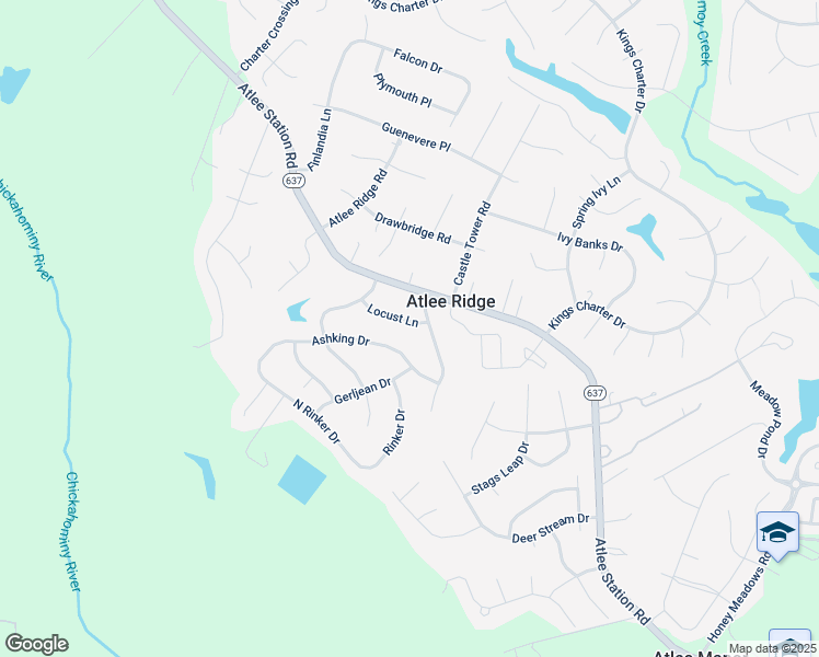 map of restaurants, bars, coffee shops, grocery stores, and more near 9323 Locust Lane in Mechanicsville