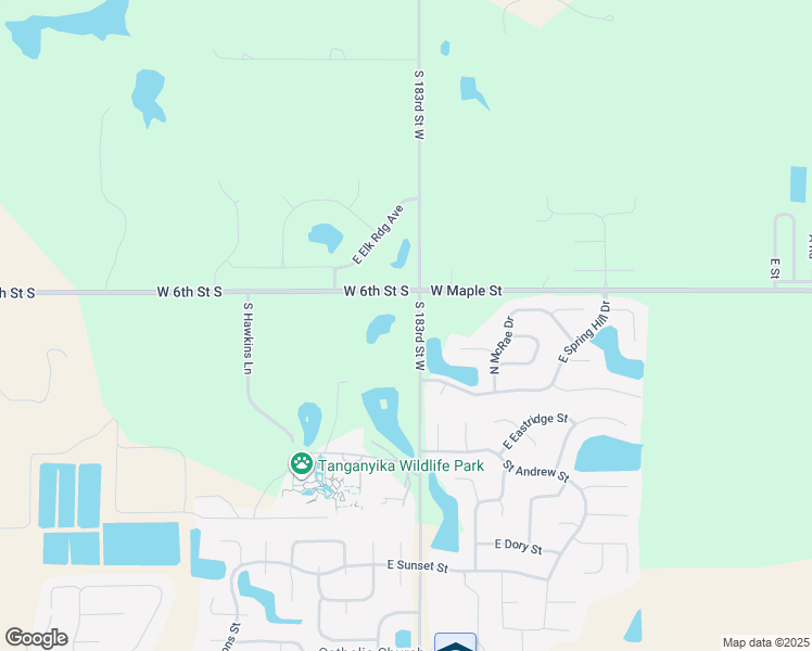 map of restaurants, bars, coffee shops, grocery stores, and more near 439 South 183rd Street West in Goddard