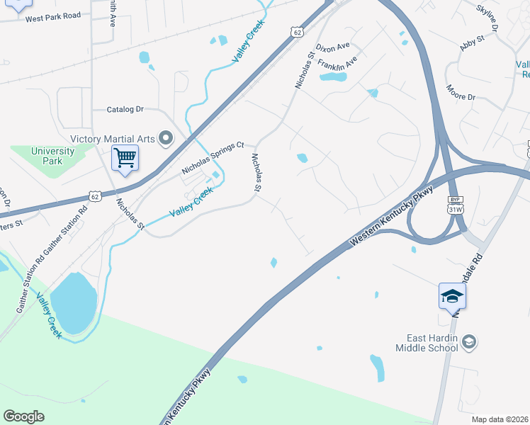 map of restaurants, bars, coffee shops, grocery stores, and more near 228 Blossom Lane in Elizabethtown