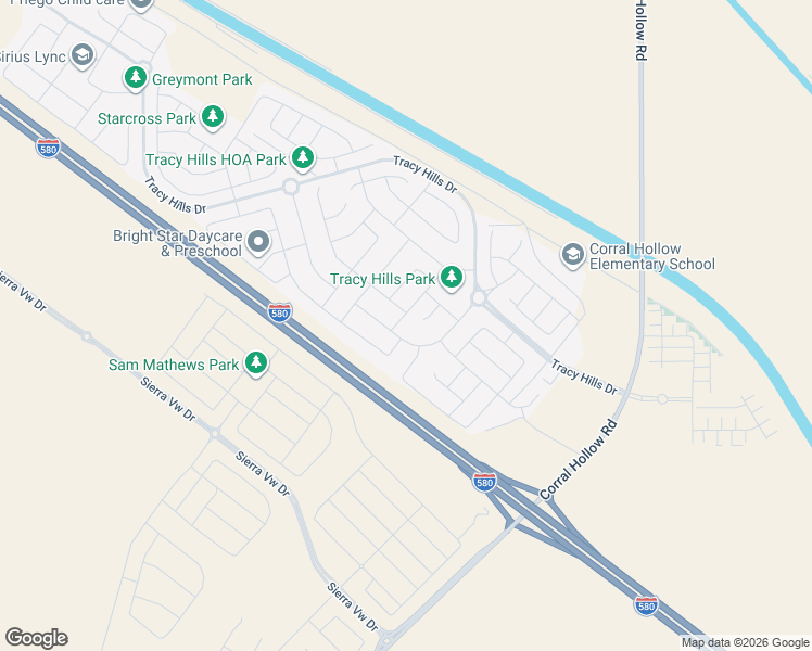 map of restaurants, bars, coffee shops, grocery stores, and more near 7045 Paseo Street in Tracy