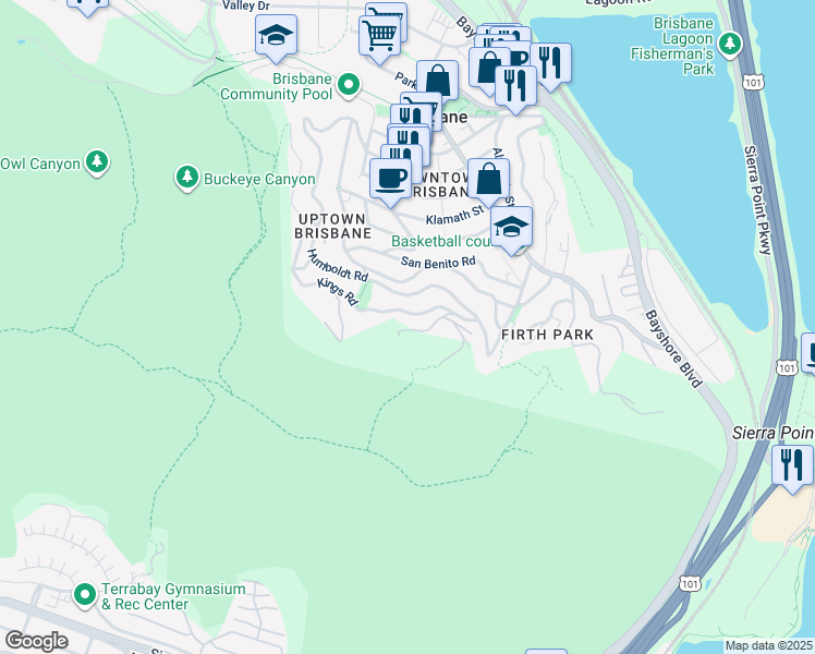 map of restaurants, bars, coffee shops, grocery stores, and more near 360 Kings Road in Brisbane