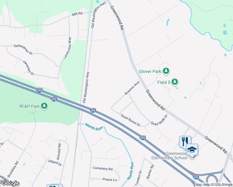map of restaurants, bars, coffee shops, grocery stores, and more near 11125 Braxton Avenue in Glen Allen