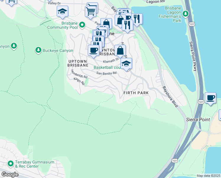 map of restaurants, bars, coffee shops, grocery stores, and more near 462 Kings Road in Brisbane