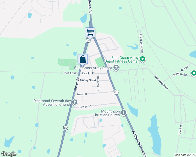 map of restaurants, bars, coffee shops, grocery stores, and more near 49 Houston Drive in Richmond
