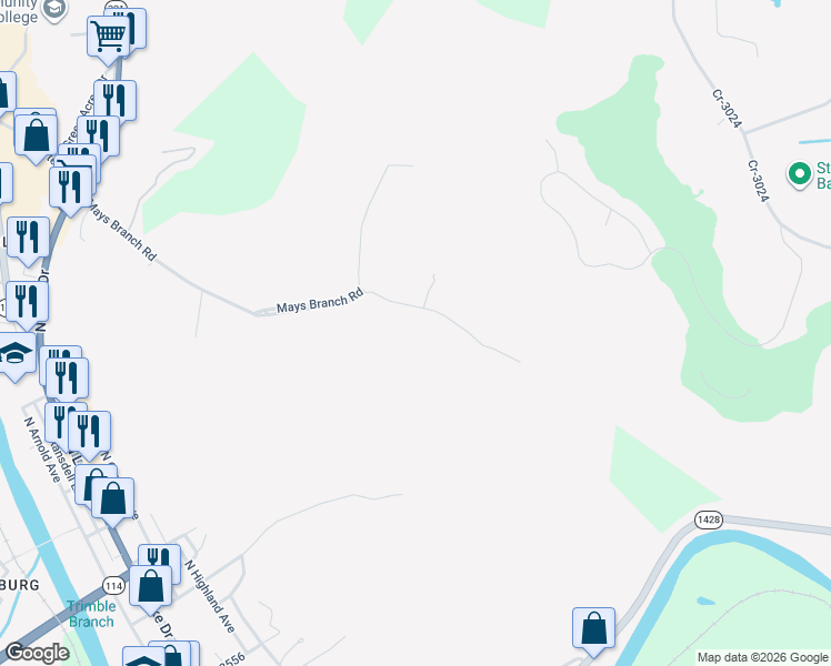 map of restaurants, bars, coffee shops, grocery stores, and more near 571 Ridge Run in Prestonsburg