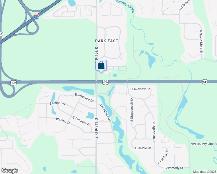 map of restaurants, bars, coffee shops, grocery stores, and more near 555 S Springlake Ln in Wichita