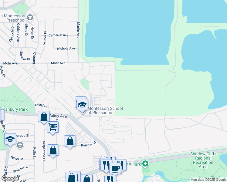 map of restaurants, bars, coffee shops, grocery stores, and more near 1368 Chatham Place in Pleasanton