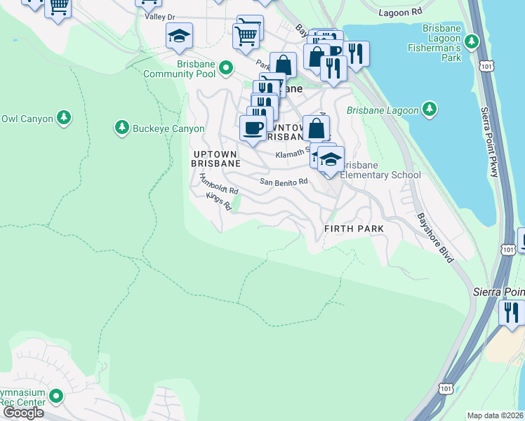 map of restaurants, bars, coffee shops, grocery stores, and more near 339 Kings Road in Brisbane