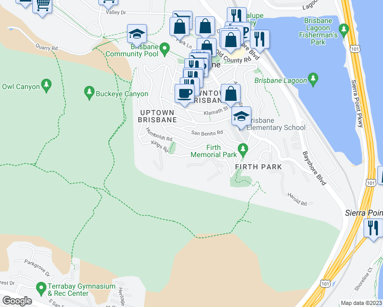 map of restaurants, bars, coffee shops, grocery stores, and more near 339 Kings Road in Brisbane