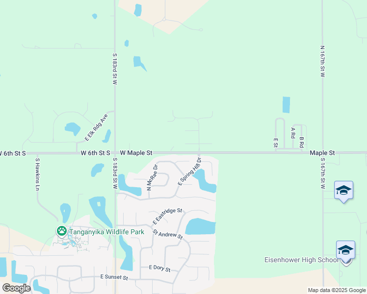 map of restaurants, bars, coffee shops, grocery stores, and more near 17515-17625 West Maple Street in Goddard