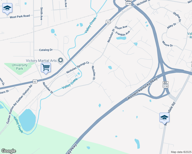 map of restaurants, bars, coffee shops, grocery stores, and more near 828 Waterworks Drive in Elizabethtown