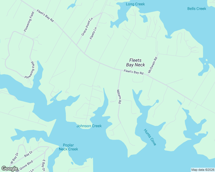 map of restaurants, bars, coffee shops, grocery stores, and more near 1724 Fleet's Bay Road in White Stone