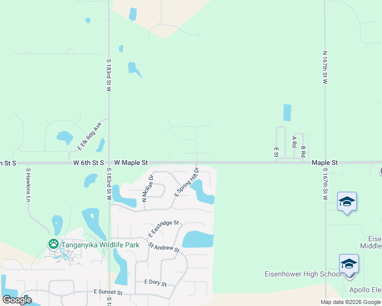 map of restaurants, bars, coffee shops, grocery stores, and more near 17515-17625 West Maple Street in Goddard