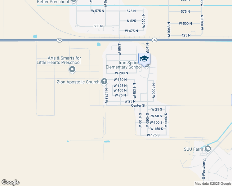 map of restaurants, bars, coffee shops, grocery stores, and more near 4224 West 75 North in Cedar City