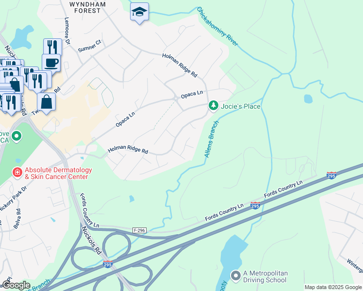 map of restaurants, bars, coffee shops, grocery stores, and more near 5219 Maben Branch Place in Glen Allen