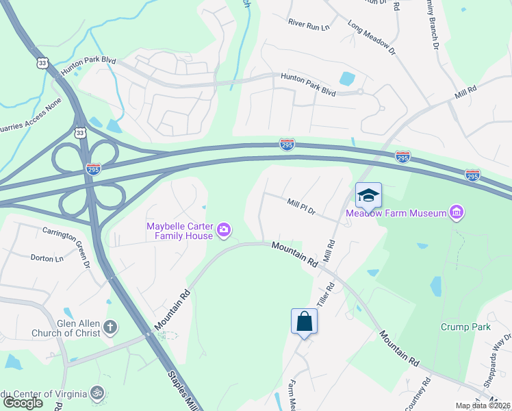 map of restaurants, bars, coffee shops, grocery stores, and more near 11030 Slenderleaf Drive in Glen Allen