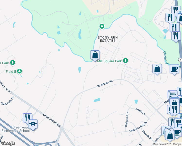map of restaurants, bars, coffee shops, grocery stores, and more near 11275 Winfrey Road in Glen Allen