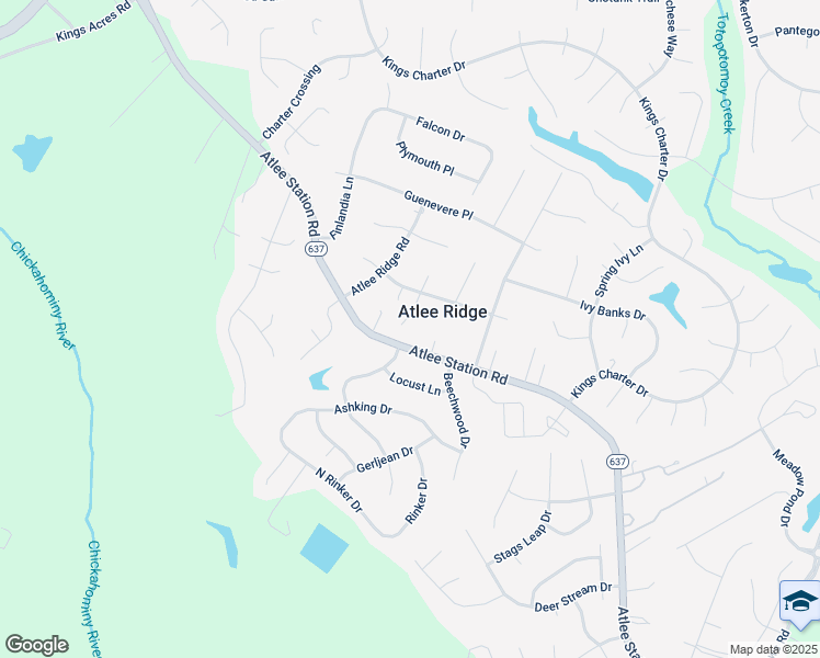 map of restaurants, bars, coffee shops, grocery stores, and more near 10138 Peridot Court South in Mechanicsville