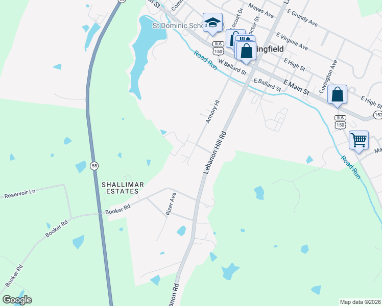 map of restaurants, bars, coffee shops, grocery stores, and more near 202 Ball Street in Springfield