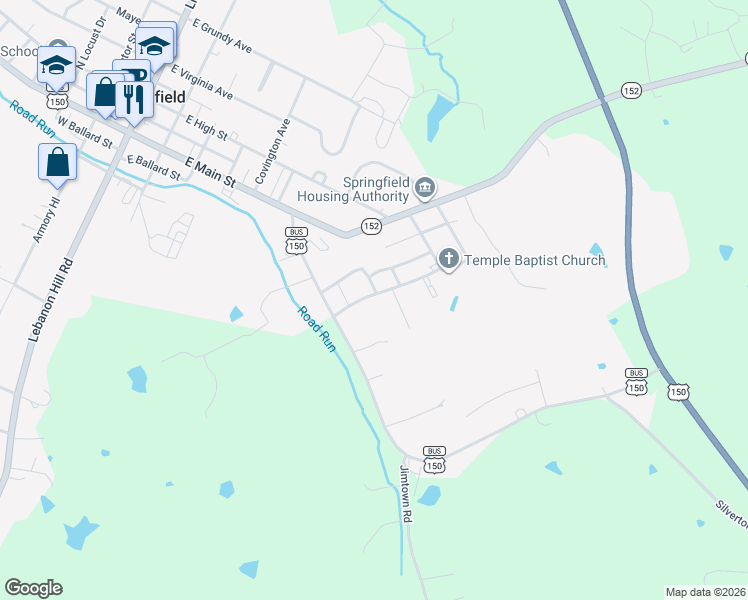 map of restaurants, bars, coffee shops, grocery stores, and more near 112 Maplewood Avenue in Springfield
