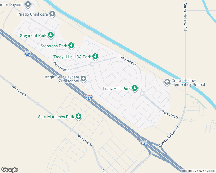 map of restaurants, bars, coffee shops, grocery stores, and more near 6906 Paseo Street in Tracy