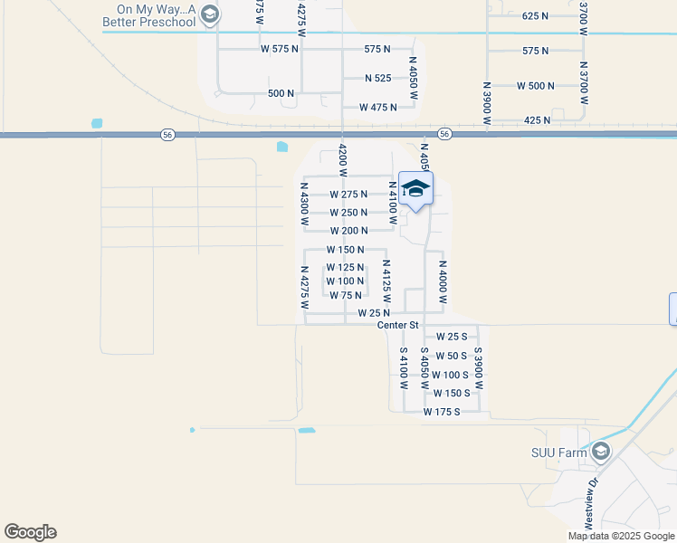 map of restaurants, bars, coffee shops, grocery stores, and more near 115 4200 West in Cedar City
