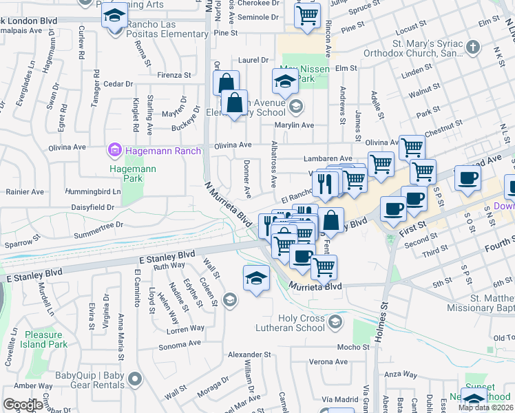 map of restaurants, bars, coffee shops, grocery stores, and more near 761 Cardinal Drive in Livermore