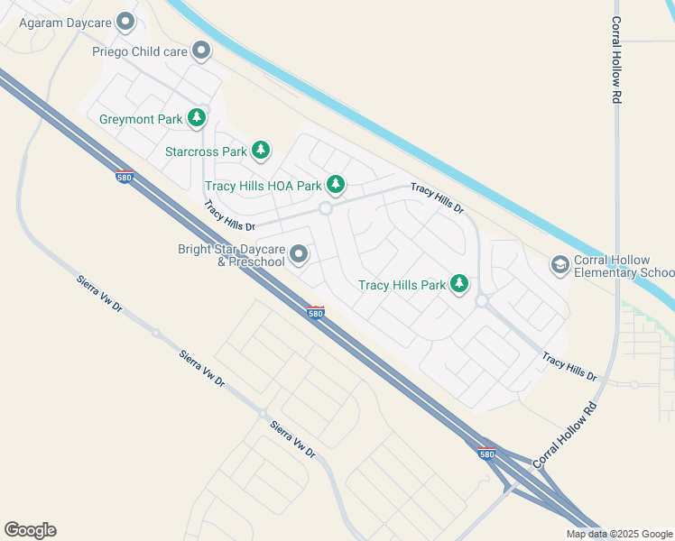 map of restaurants, bars, coffee shops, grocery stores, and more near 6865 Paseo Street in Tracy
