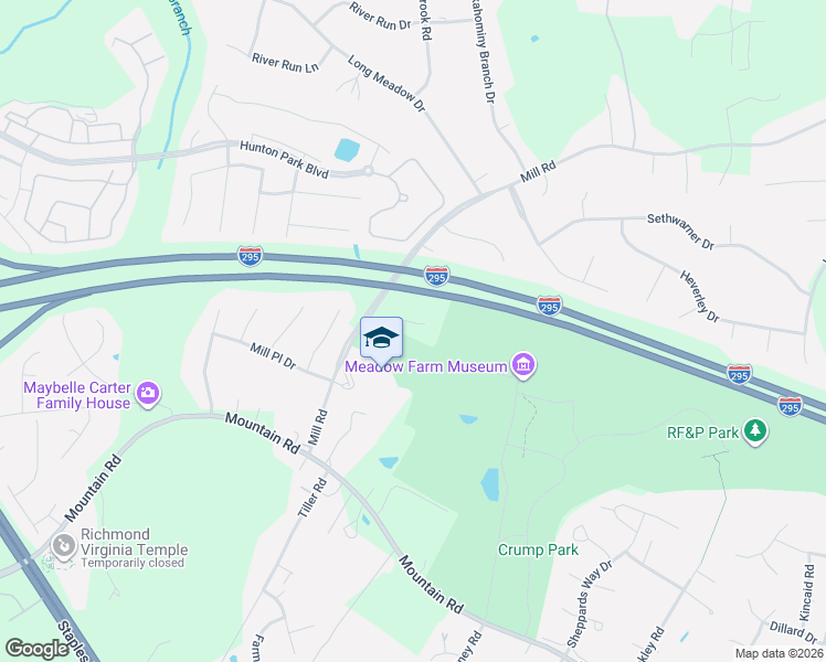 map of restaurants, bars, coffee shops, grocery stores, and more near 3813 Mill Pine Court in Glen Allen