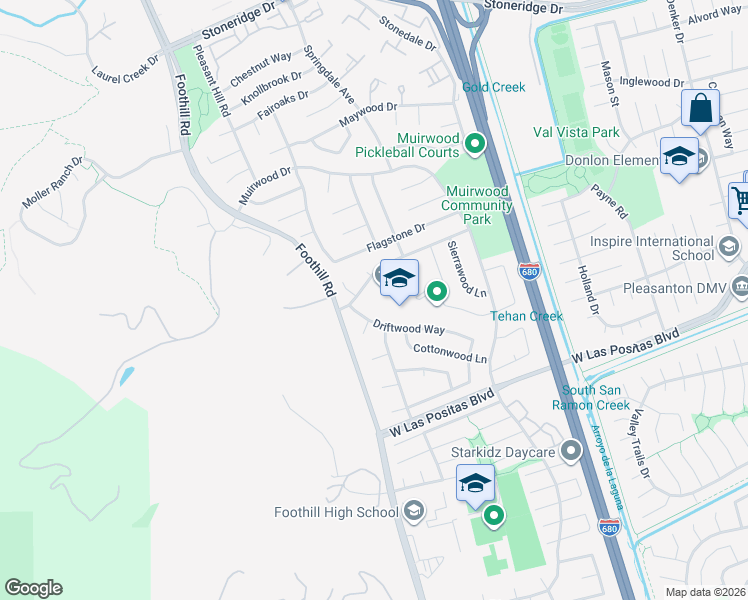 map of restaurants, bars, coffee shops, grocery stores, and more near in Fremont