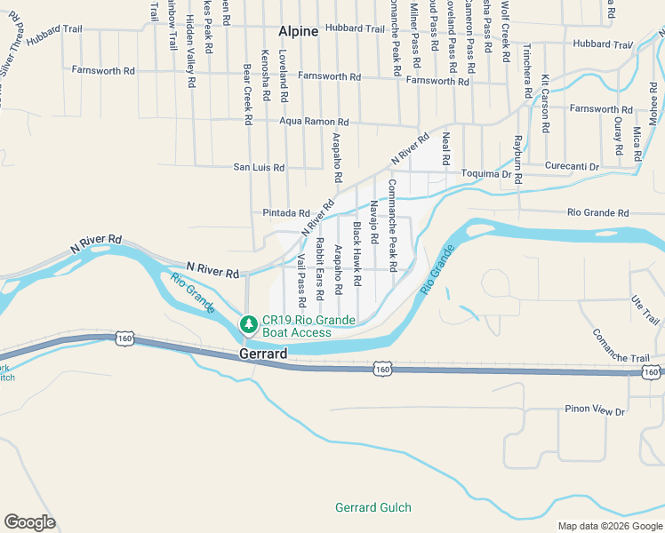 map of restaurants, bars, coffee shops, grocery stores, and more near 151 Arapaho Road in South Fork