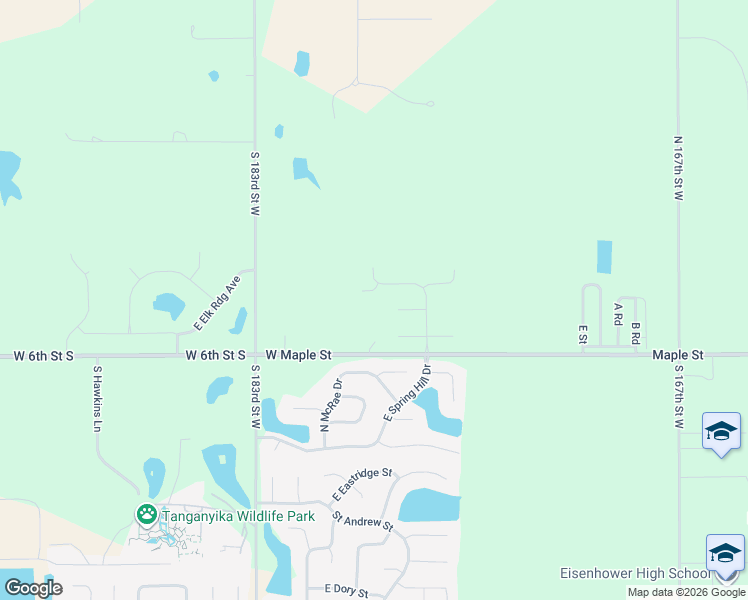 map of restaurants, bars, coffee shops, grocery stores, and more near 18334-18398 West Maple Street in Goddard